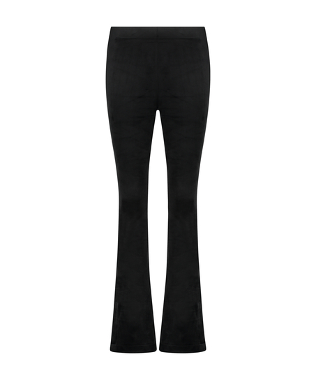 Flared Velvet leggings, Svart