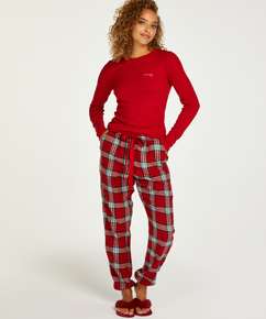 Langarmet pyjamastopp , Rød