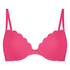 Scallop Polstret bikinitopp med underspiler, Rosa