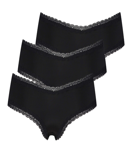 3-pakning brazilian-truser London, Svart