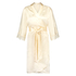 Silkekimono med blonder, Beige