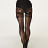 Tights med høy baksøm 20 denier, Svart