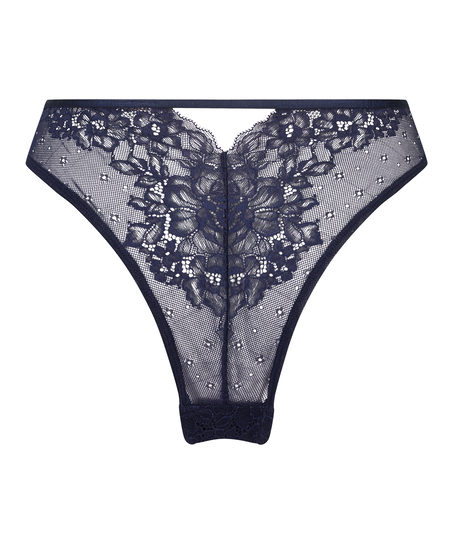 Brasiliansk truse med høy skjæring Clara, Blå