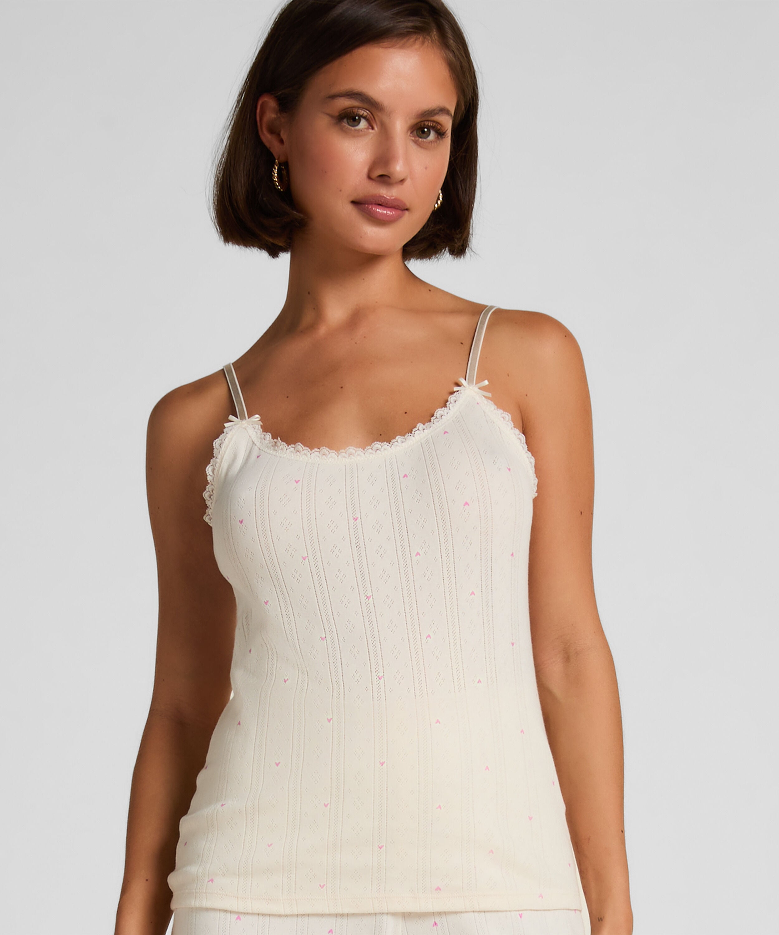 Pointelle Cami, Hvit