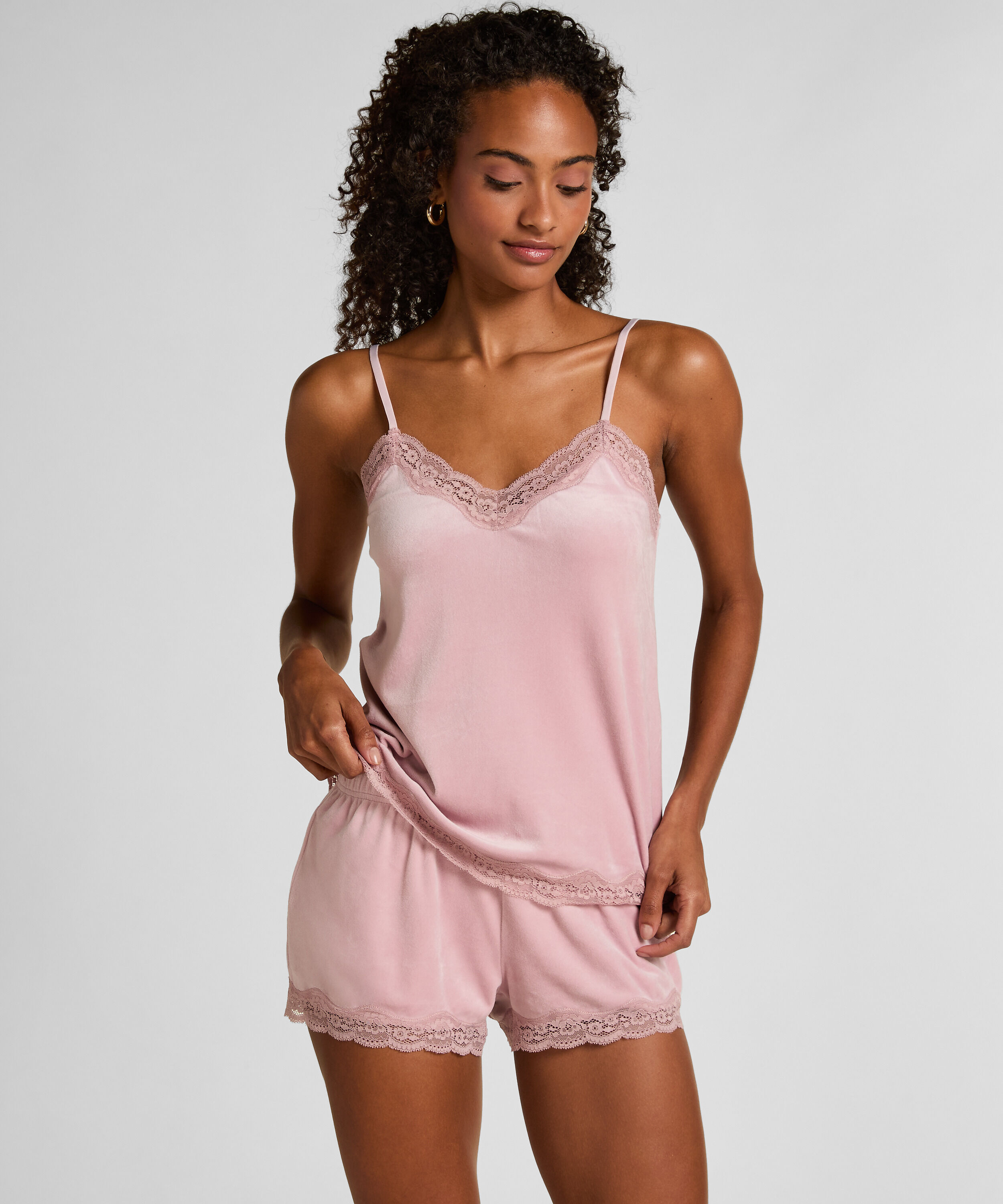 Shorts i blondevelur, Lilla Shorts i blondevelur, Lilla