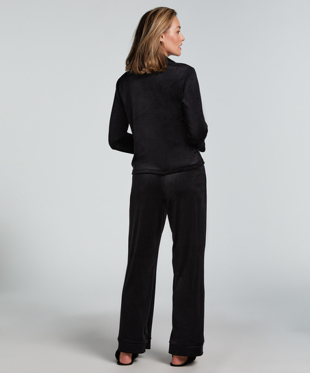 Langermet jakke i vellor, Svart