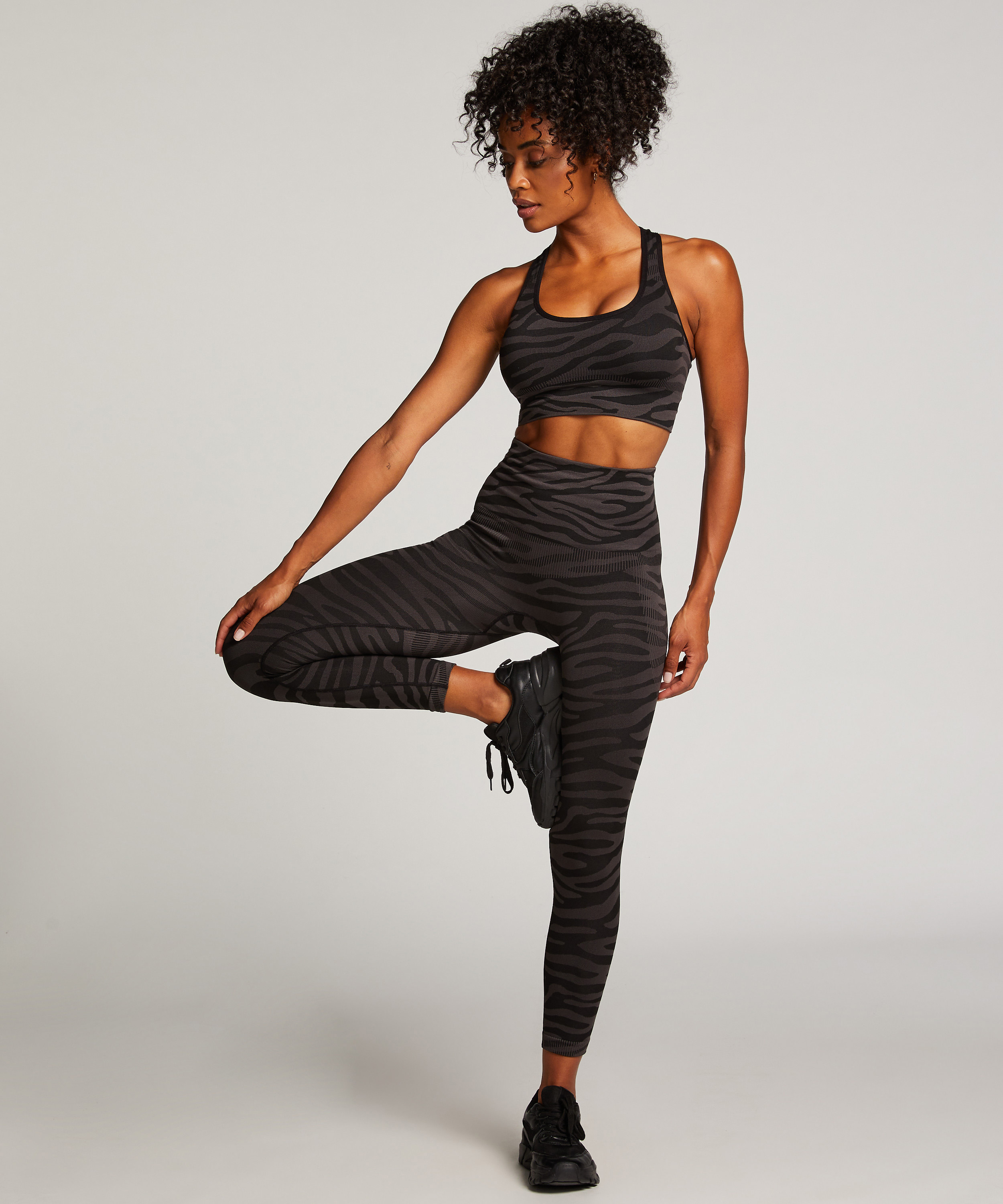 HKMX High waisted s&oslash;ml&oslash;s treningstights, Svart, main