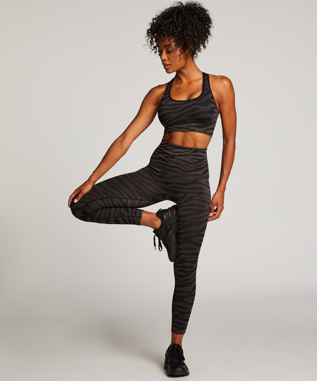 HKMX High waisted s&oslash;ml&oslash;s treningstights, Svart