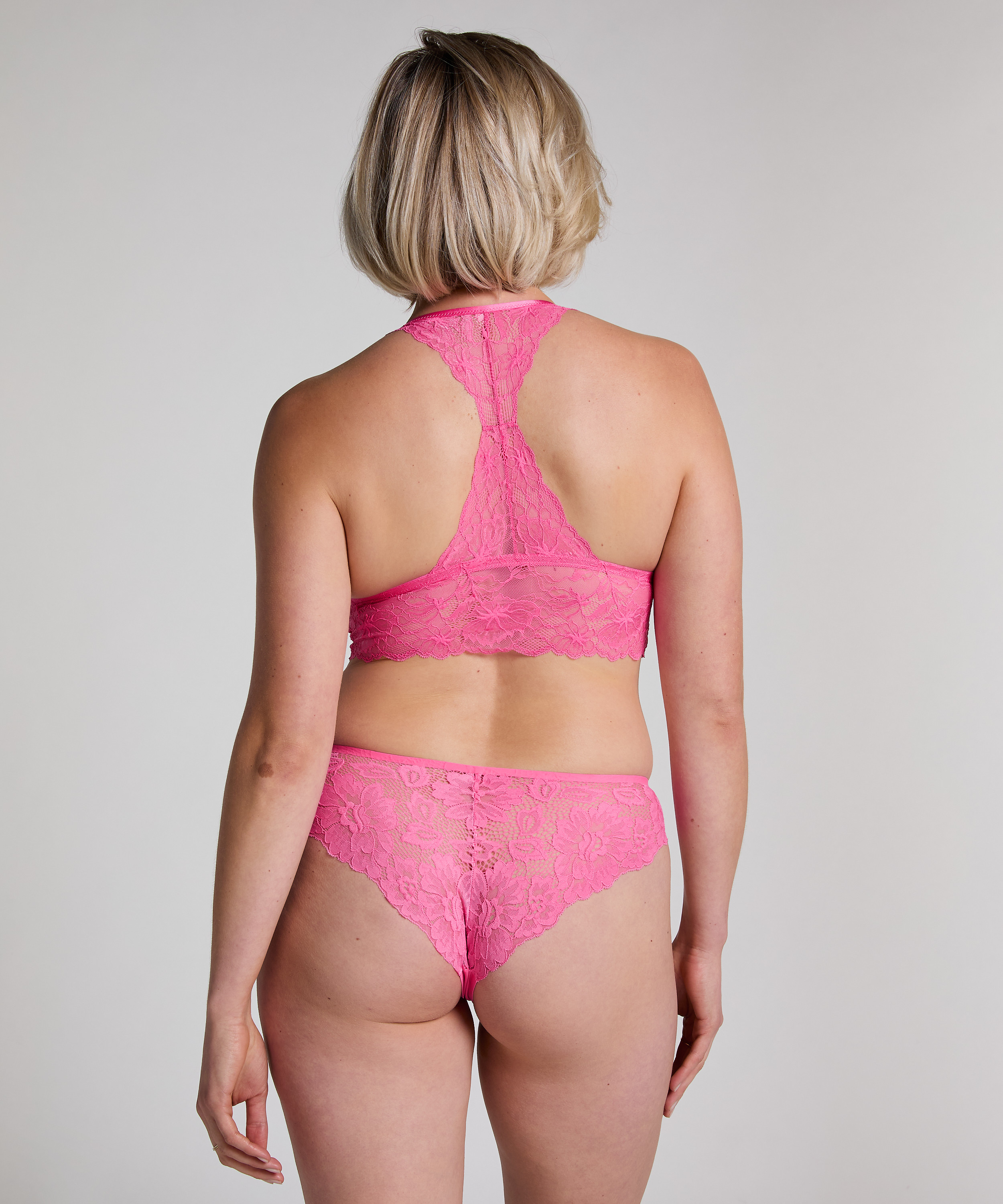Invisible brasiliansk truse Lace Back, Rosa, main