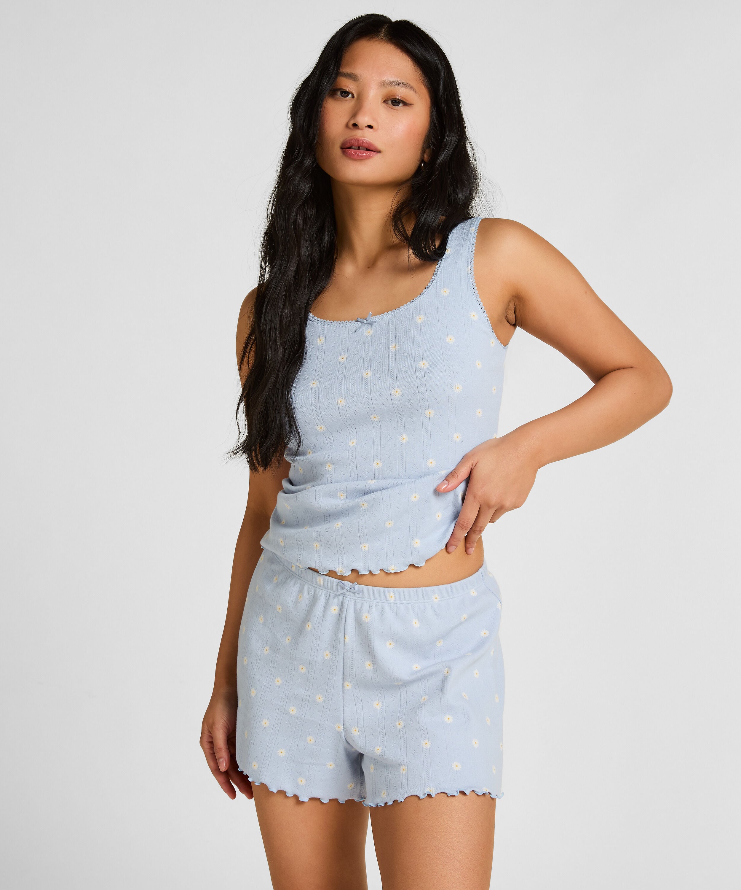 Shorts Pointelle, Blå Shorts Pointelle, Blå