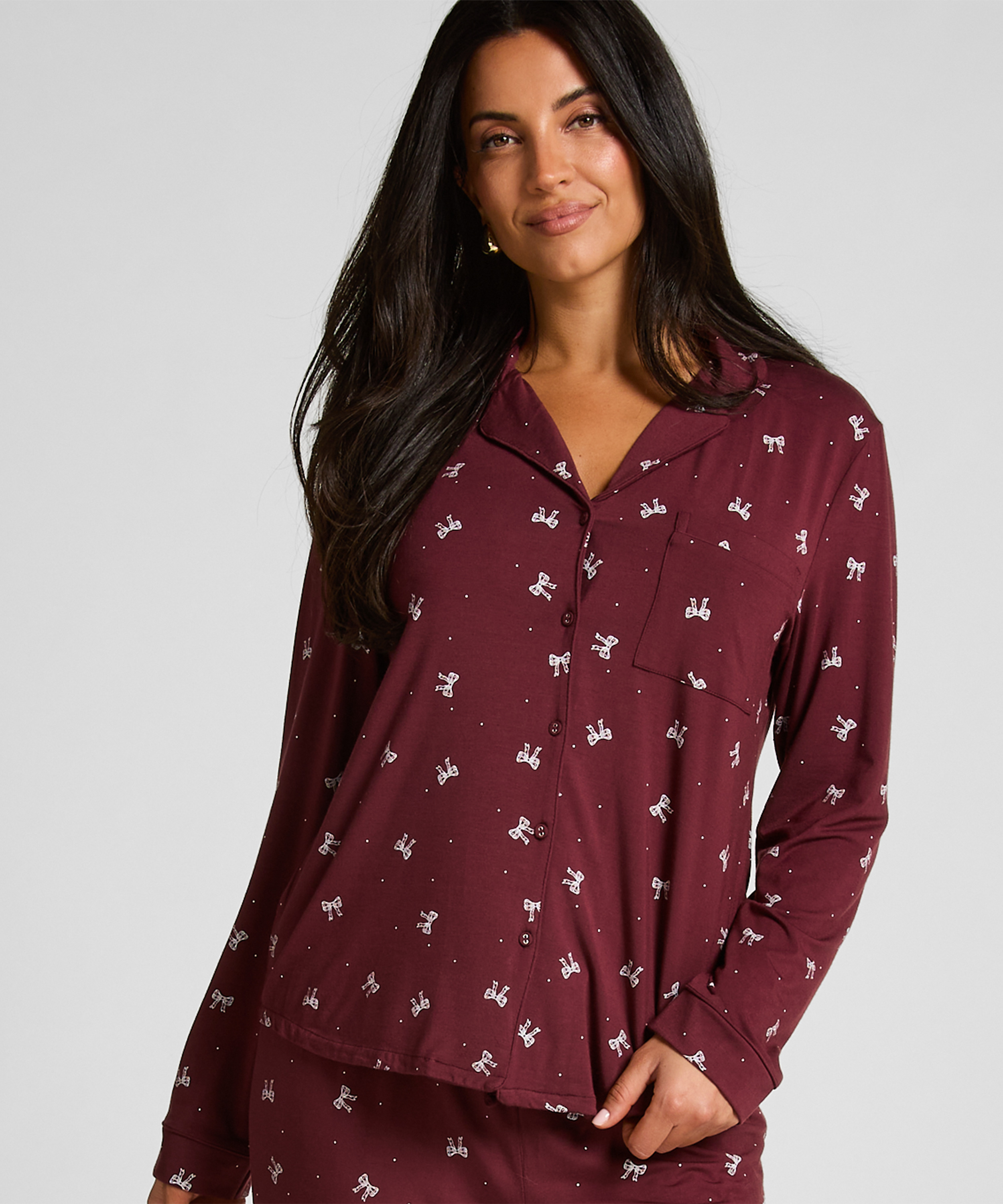 Essential langermet jakke i jerseystoff, Lilla, main