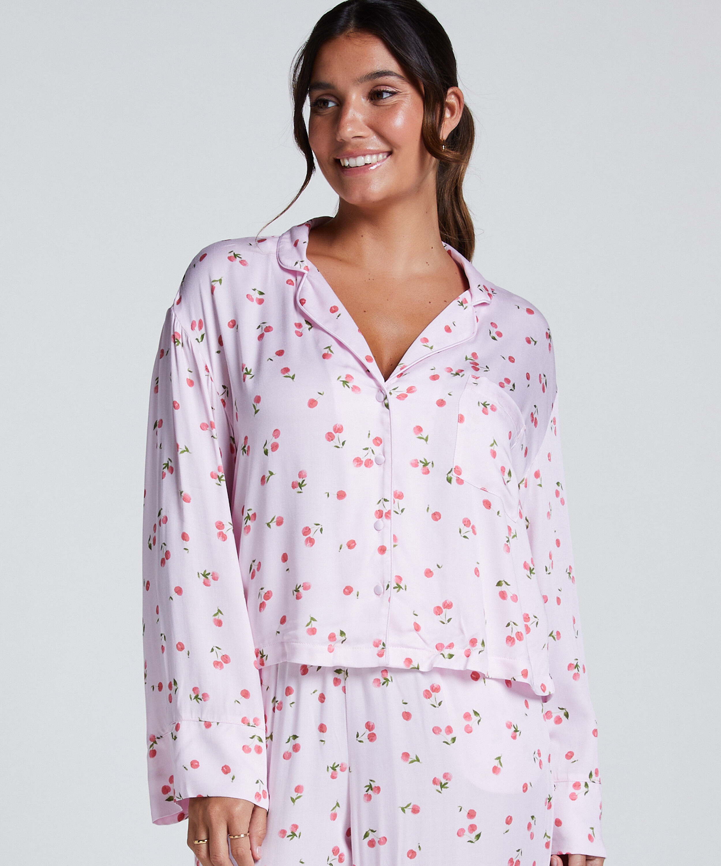 Langermet jakke i sateng, Rosa