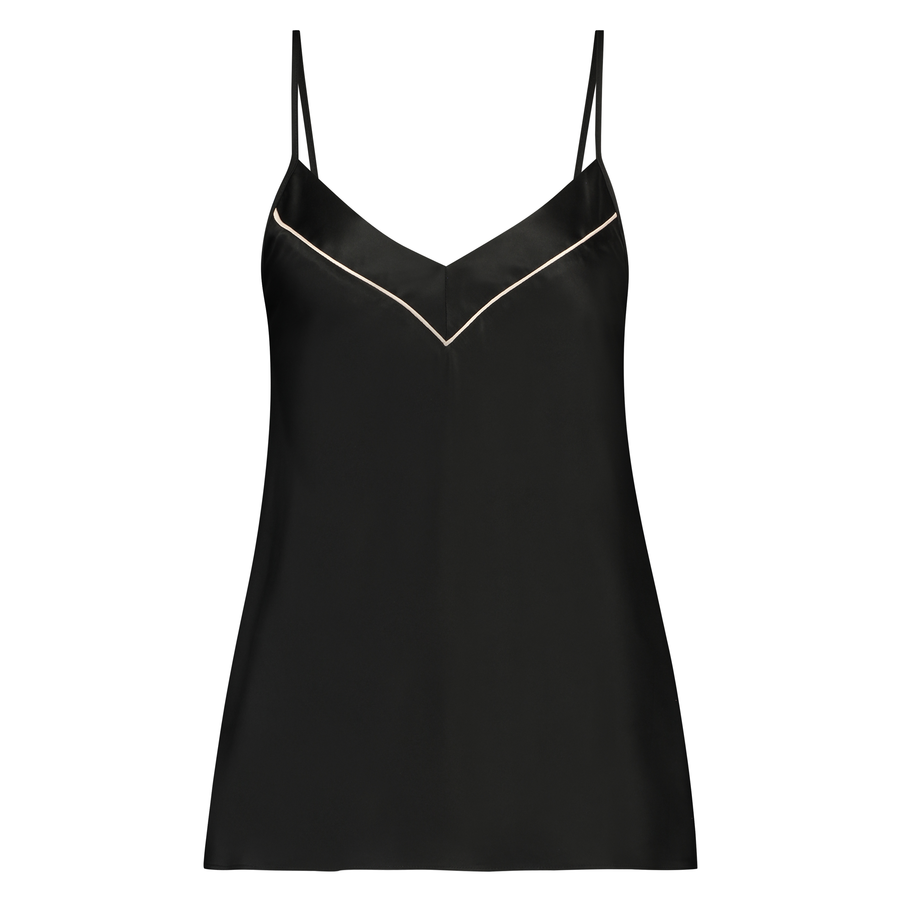 Bow satengtopp, Svart, main