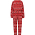 Fairisle flanellfleece onesie, Rød