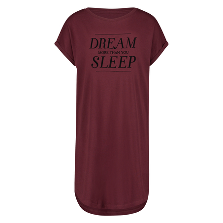 Nattskjorte med rund hals, R&oslash;d