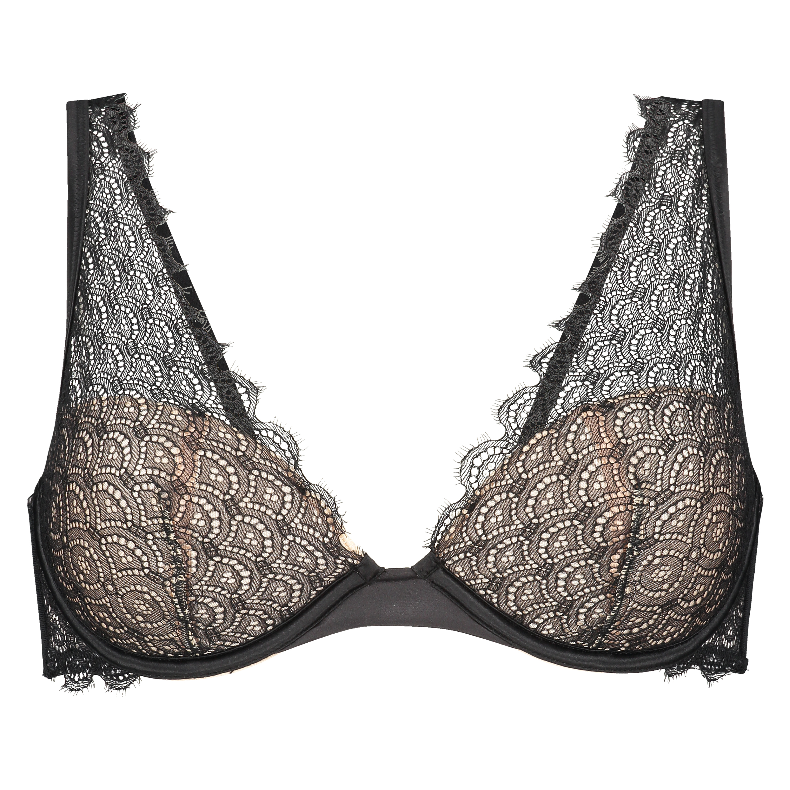 Elvie padded underwired bra, Svart, main