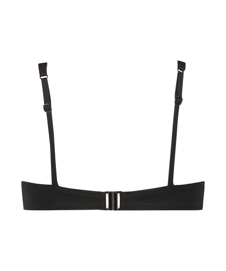 Upolstret bikinitopp med spiler Scallop, Svart