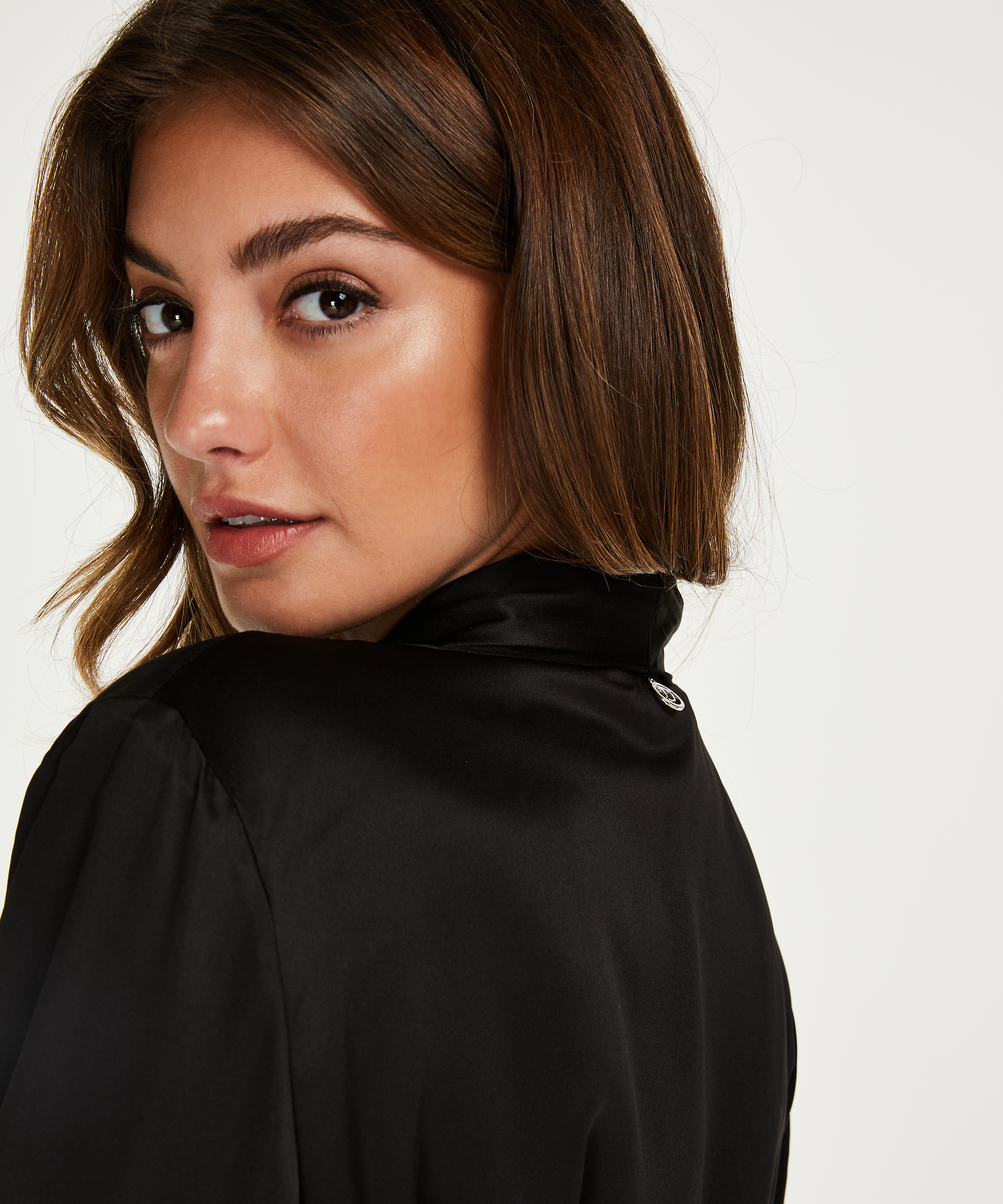 Badekåpe sateng fløyel Doutzen, Svart, main