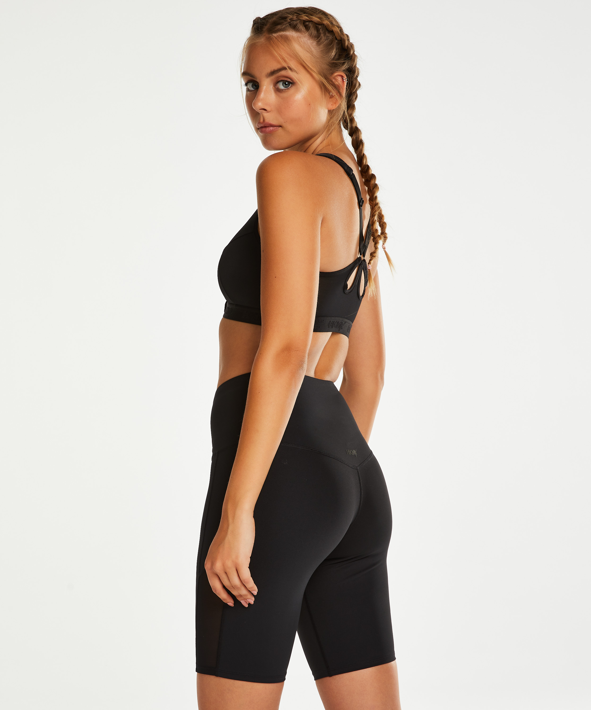 HKMX high waisted sykkelshorts, Svart, main