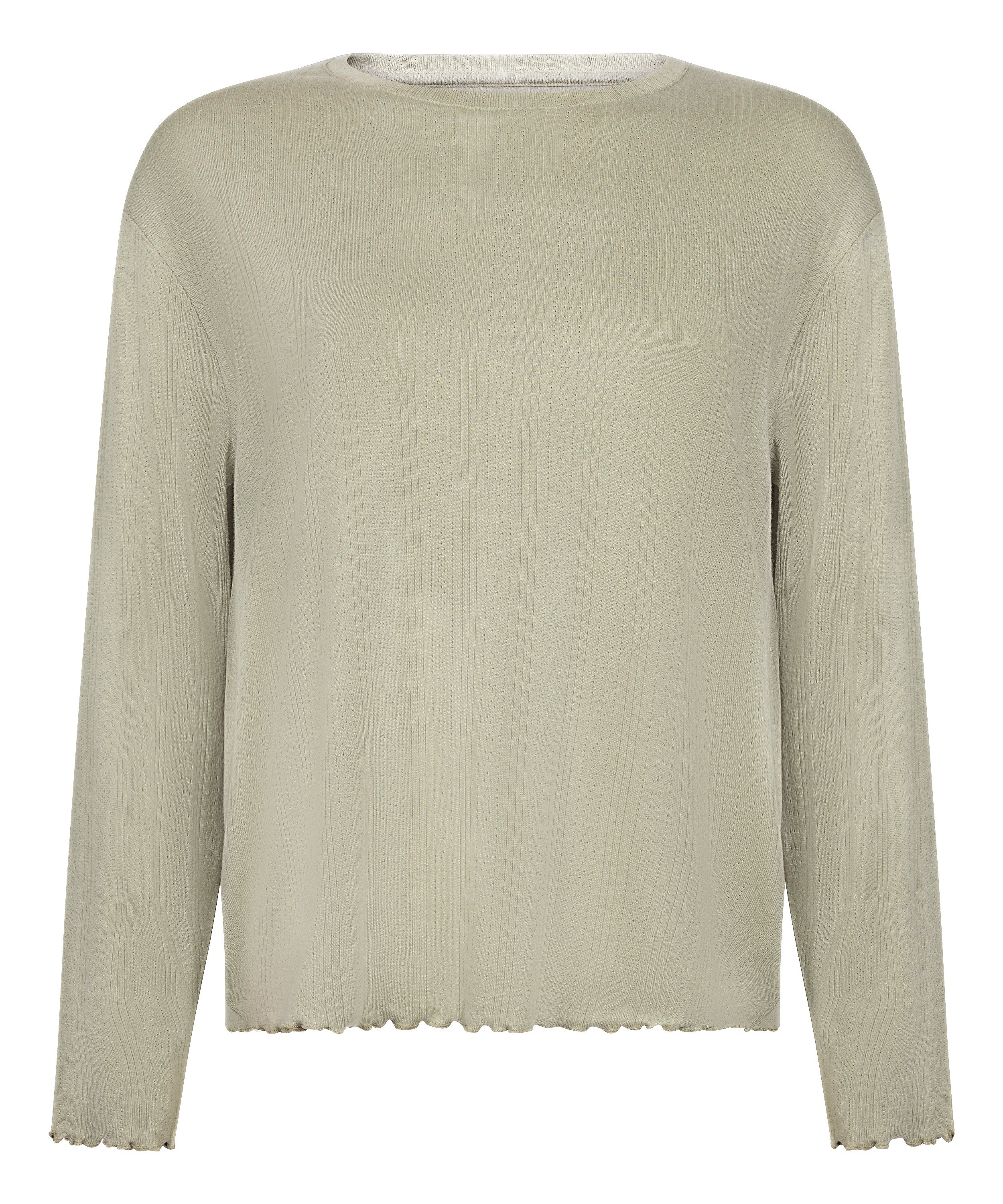 Pyjama Top Loose Pointelle, Gr&oslash;nn, main