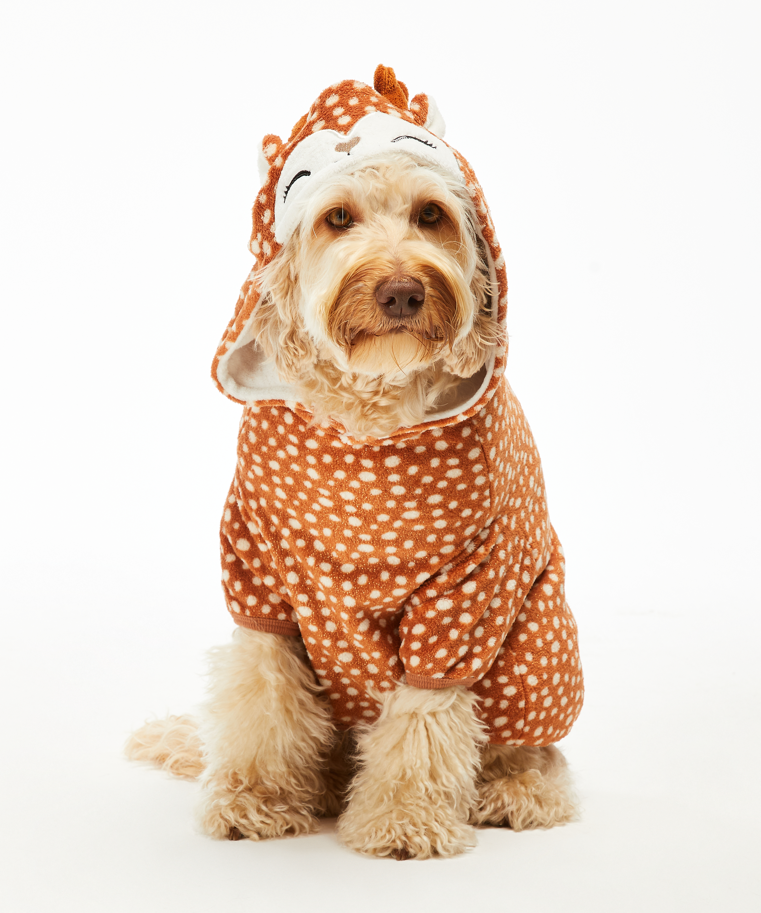 Fleece hunde-onesie, Brun, main