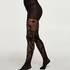 Paisley fishnet tights, Svart