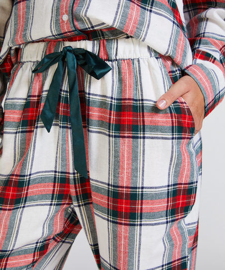 Flannel pysjamasbukse, Hvit