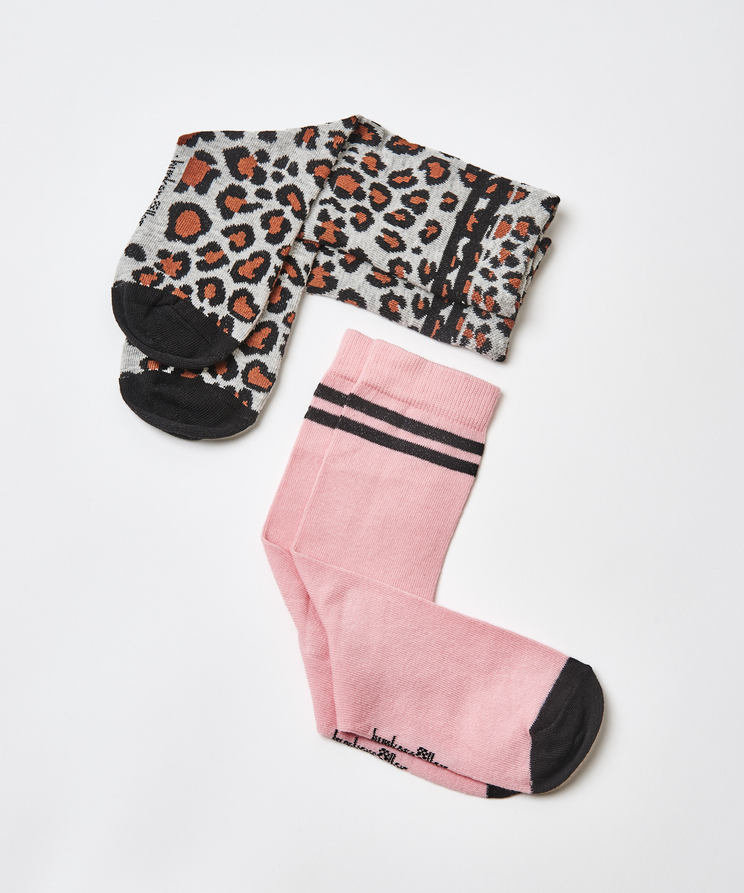 2 par bomullssokker, Gr&aring;