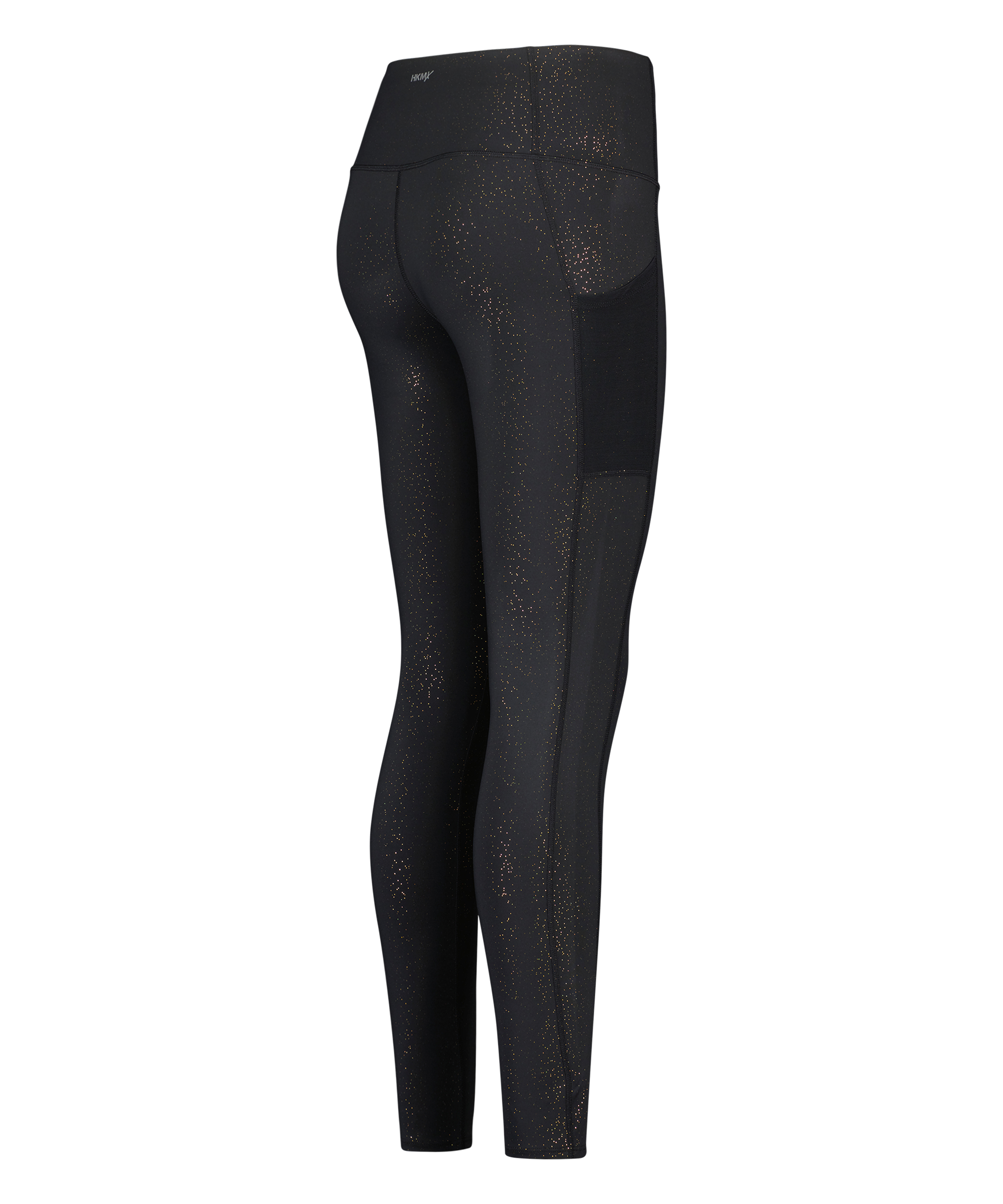 ﻿HKMX High waisted sportstights Gullglitter, Svart, main