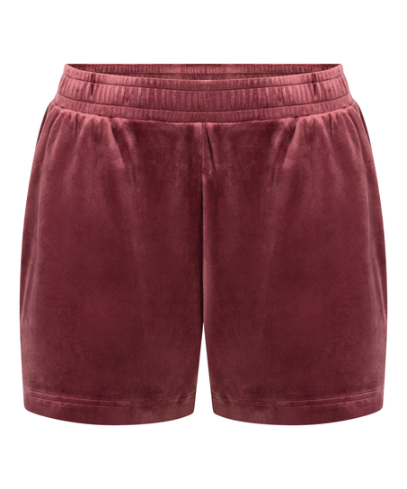 Velours Pocket shorts, Rød