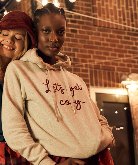 Longsleeved Hoodie, Beige