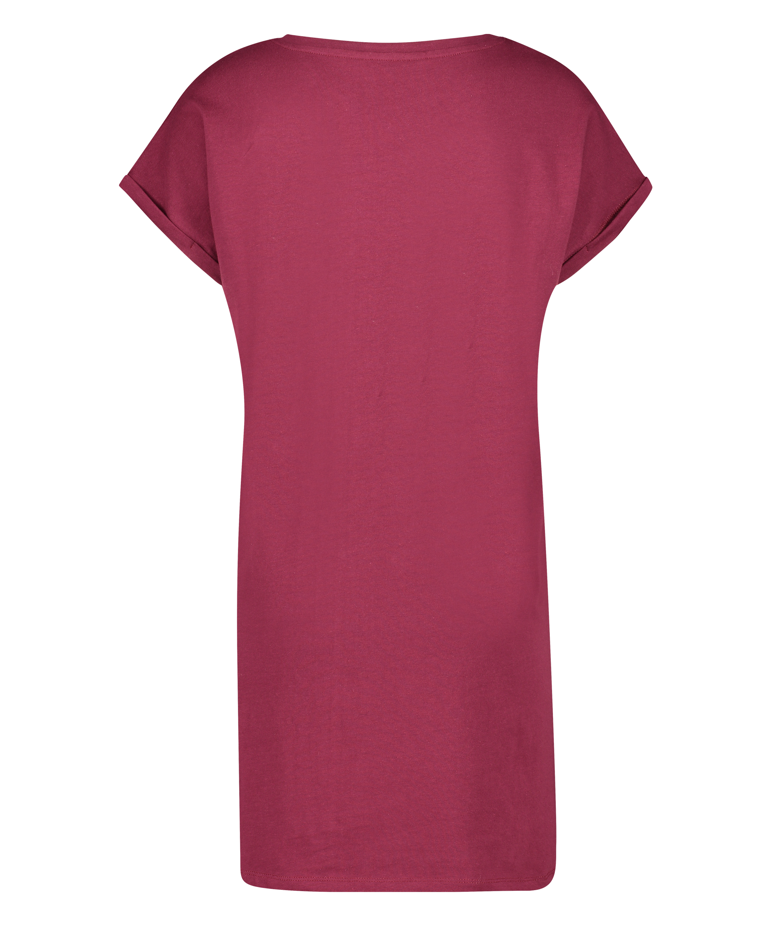 Nattskjorte med rund hals, Rød, main