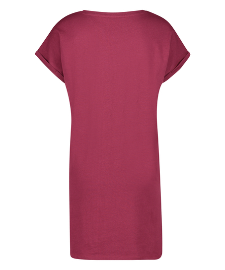 Nattskjorte med rund hals, Rød