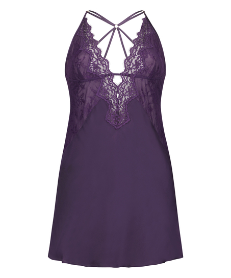 Underkjole med blonder Sienna, R&oslash;d