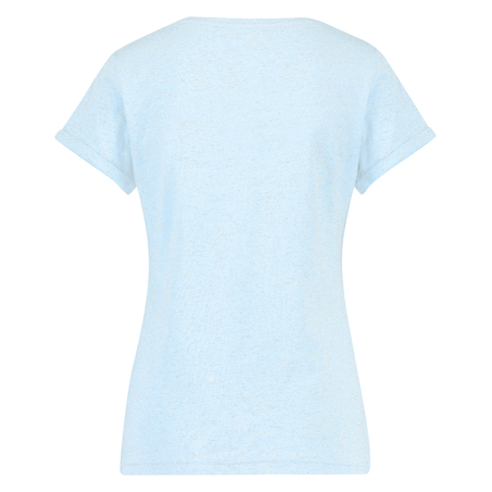 Chest Print SS Top, Blå