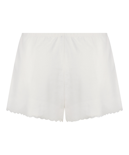 Pointelle shorts, Hvit