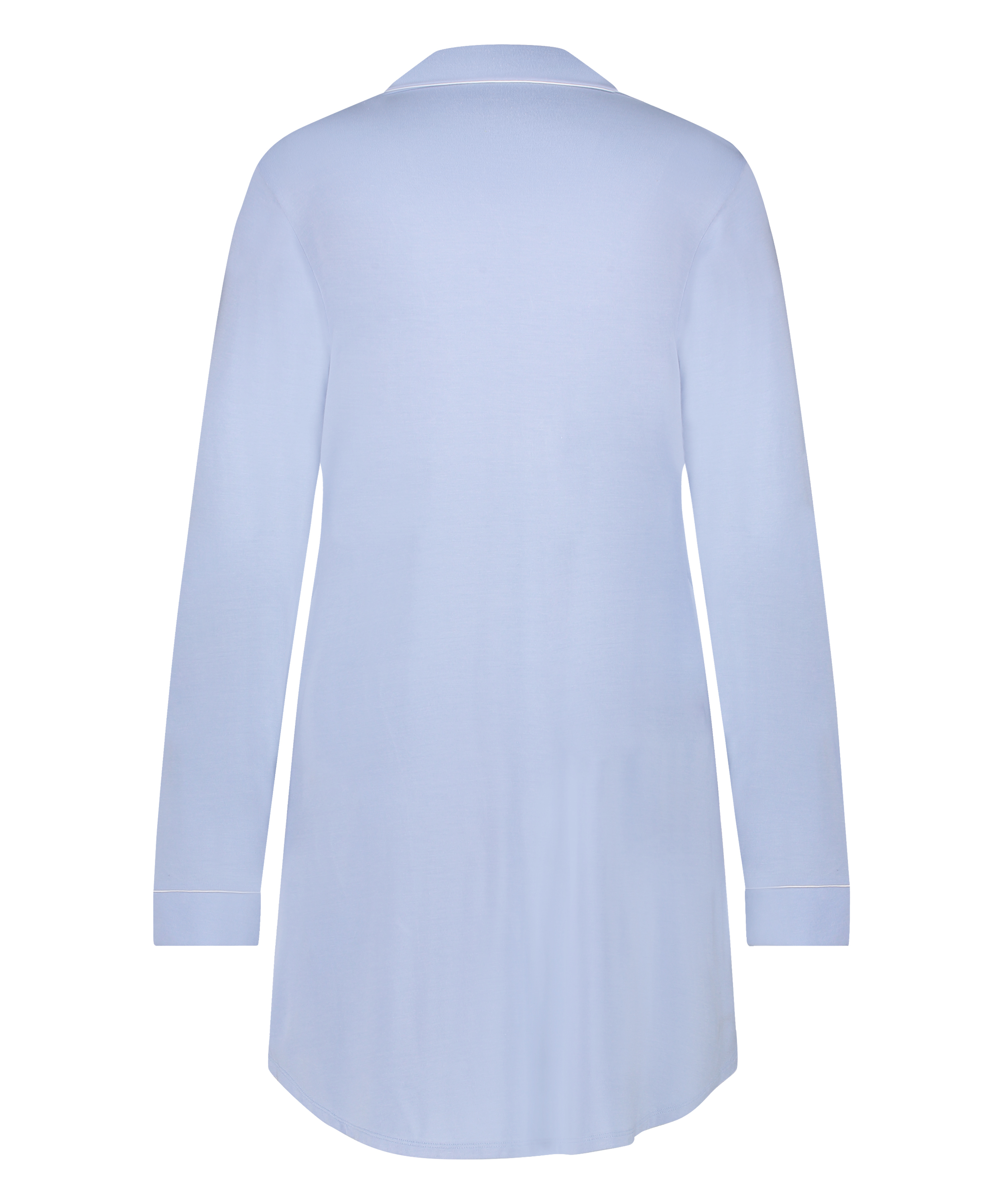 Essential langermet skjortekjole i jerseystoff, Blå, main