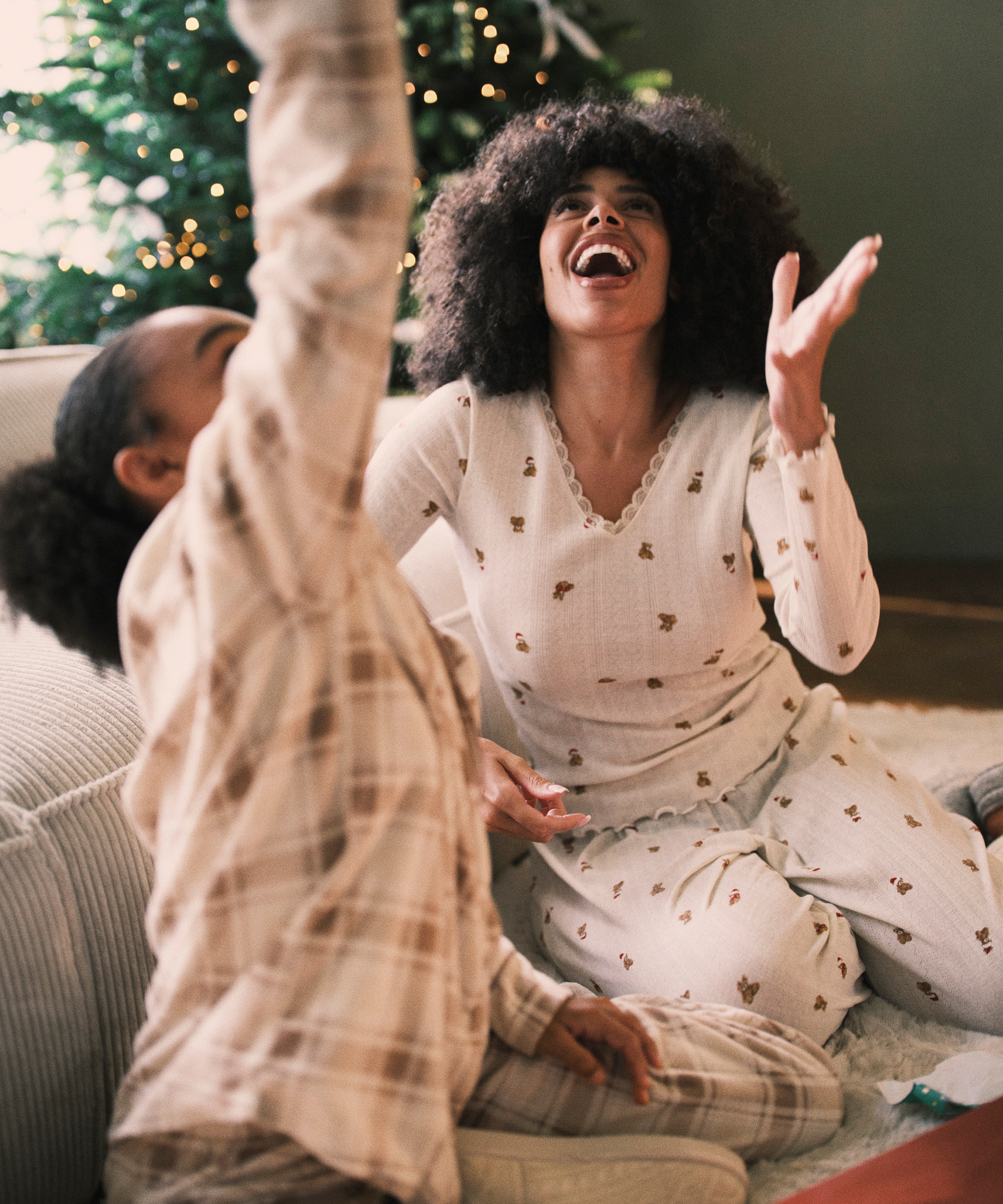 Pyjamabukser Pointelle, Hvit, main