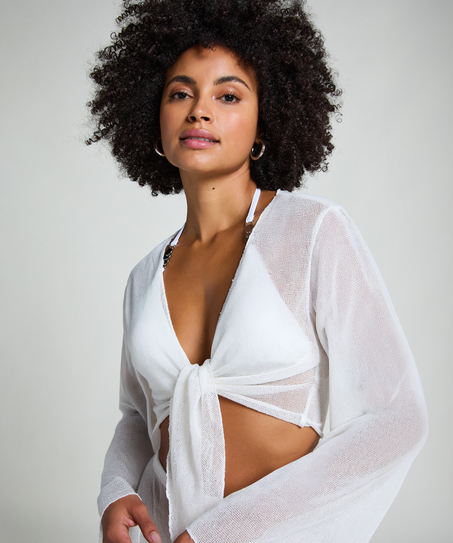 Strand Strikketopp, Hvit