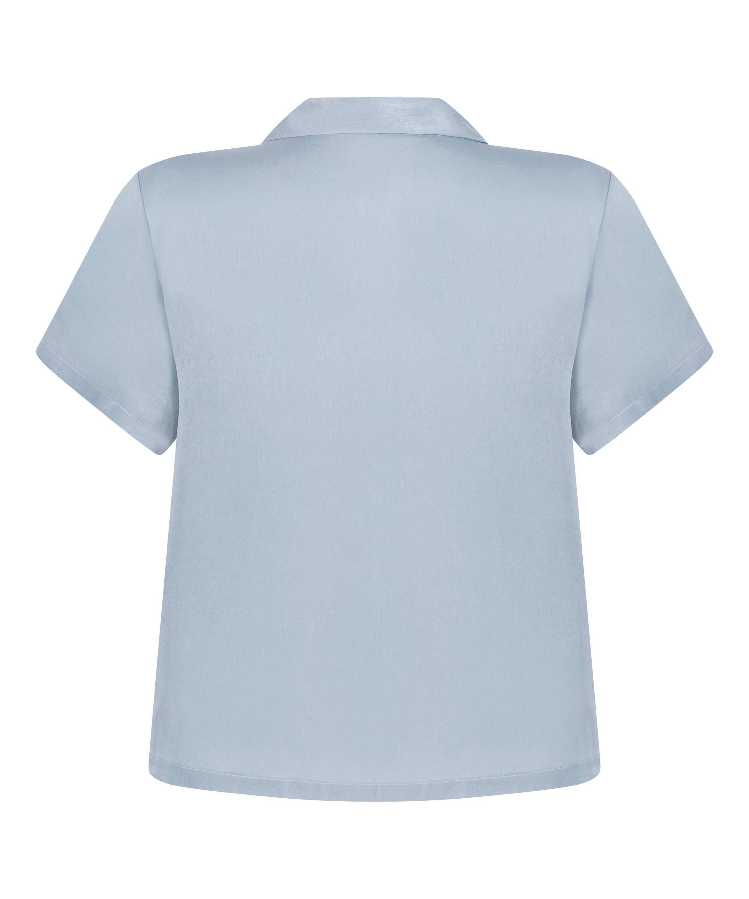 Kortermet jakke i sateng, Bl&aring;, main