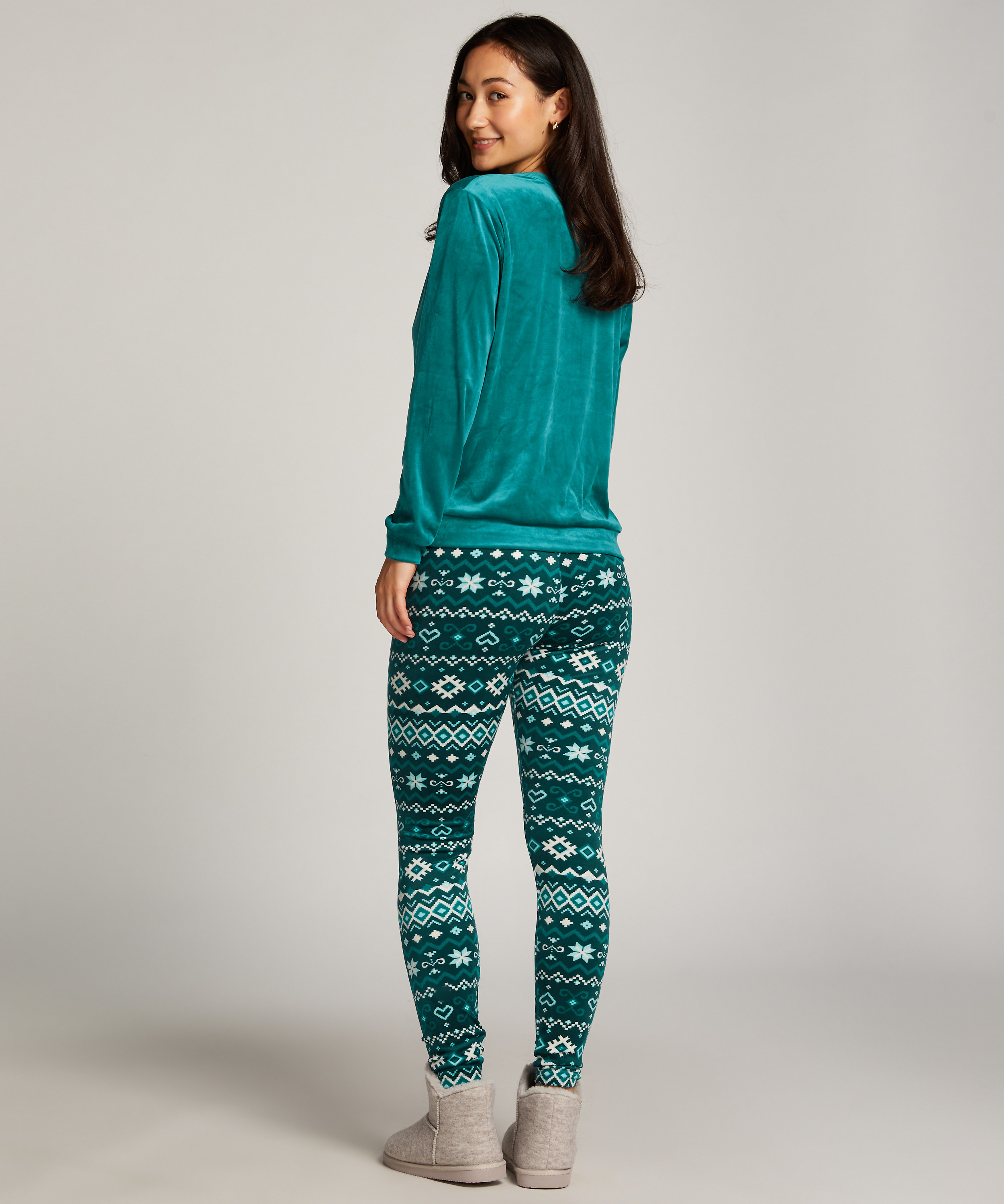Legging velours, Blå, main