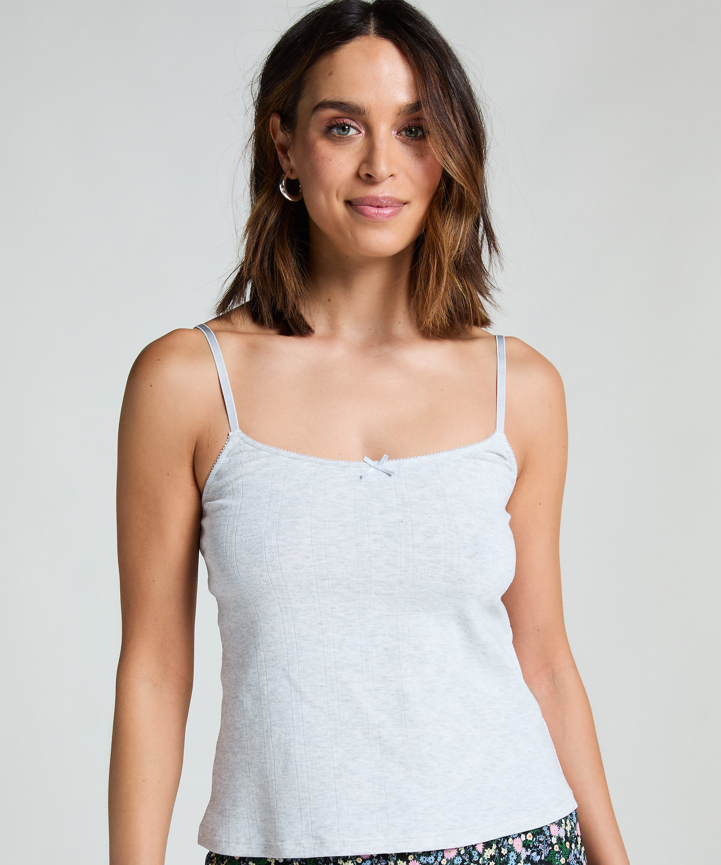 Pointelle Pyjamastopp, Grå, main