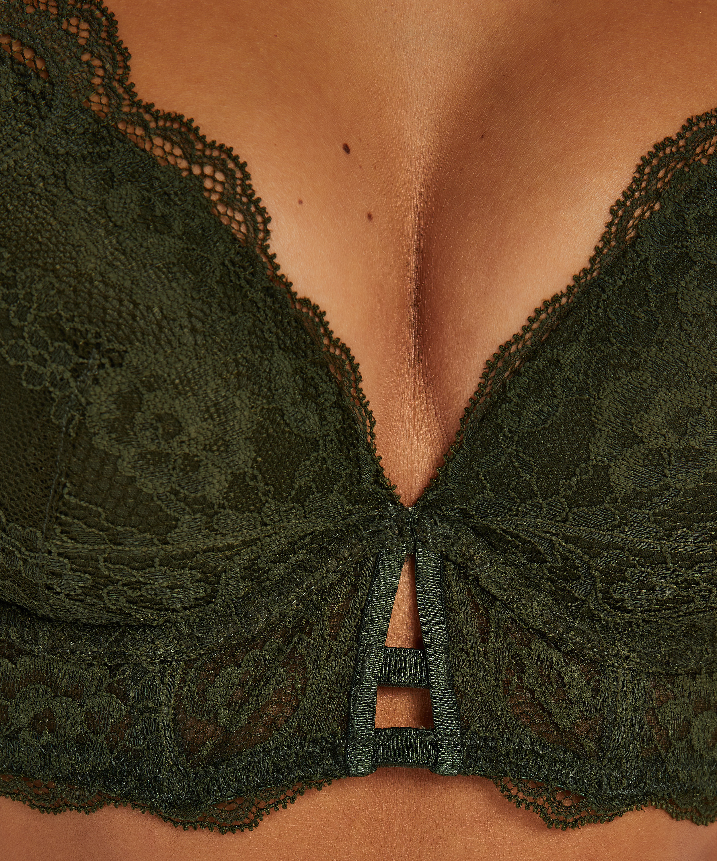 Vattert bh med b&oslash;yle longline Ollie, Gr&oslash;nn, main