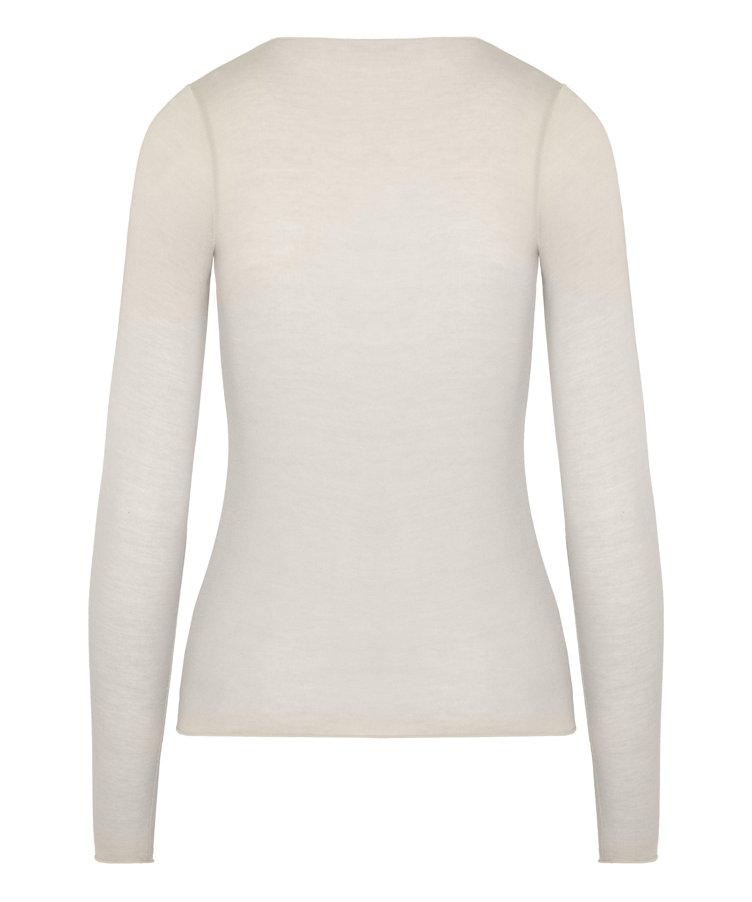 super soft bluse med V-hals og kashmir, Beige, main