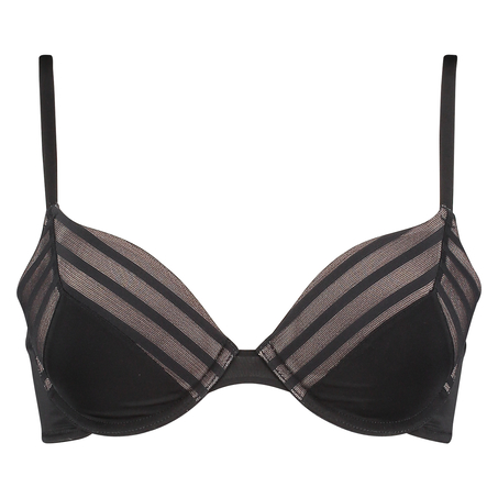 Padded and underwired bra Sheila stripe, Svart