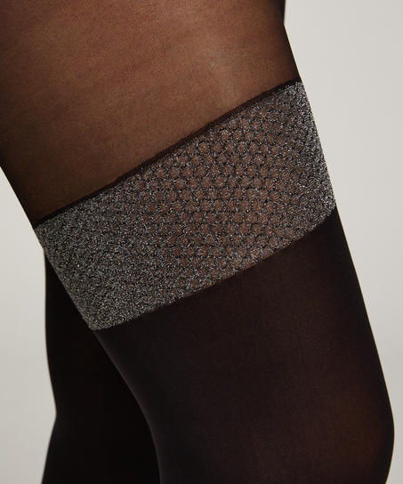 50 Denier strømpebukser i lurex, Svart