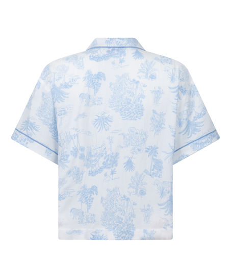 Jakke korte ermer vevd, Blå