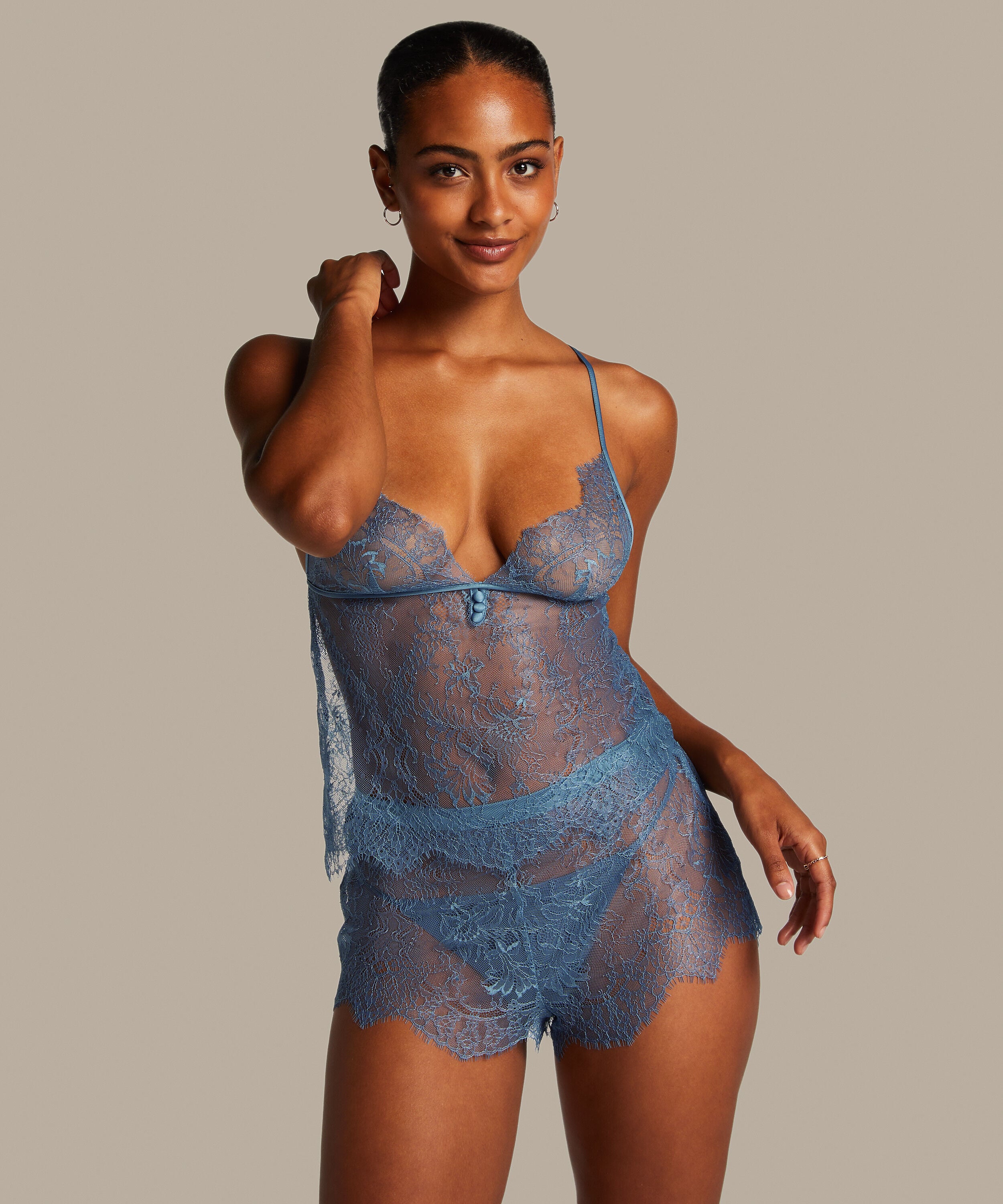 Shorts Lace Delphine, Blå