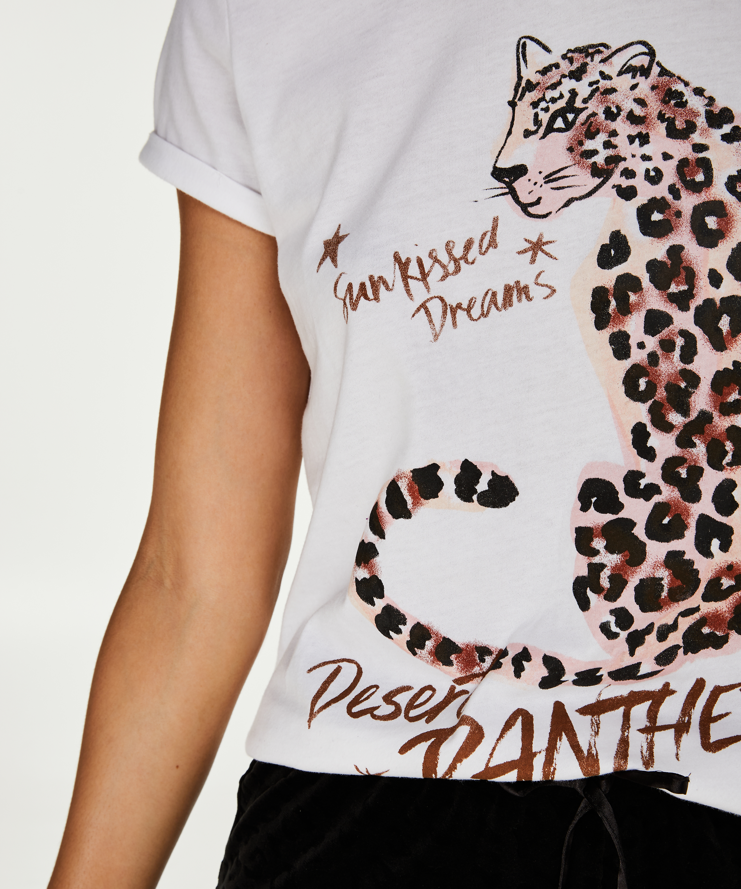 Kortermet pysjamastopp, Hvit, main