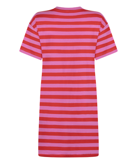 Nattskjorte med rund hals, Rosa